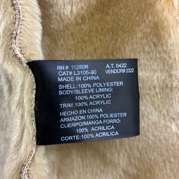 Vintage Lew Magram Faux Fur Leopard Coat Womens 16 Brown Shaggy Mob Wife Core - Picture 7 of 7